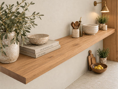Solid Oak Floating Shelf - Light Finish