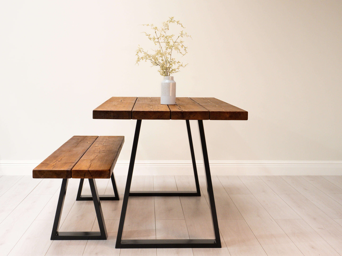 Rustic Pine Table with Bench