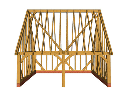 Oak Framed Garage Kit B02 - 2 Bay Gable End