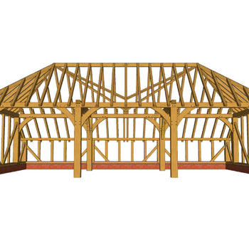 Oak Framed Garage Kit C03 - 3 Bay Full Hip & Catslide