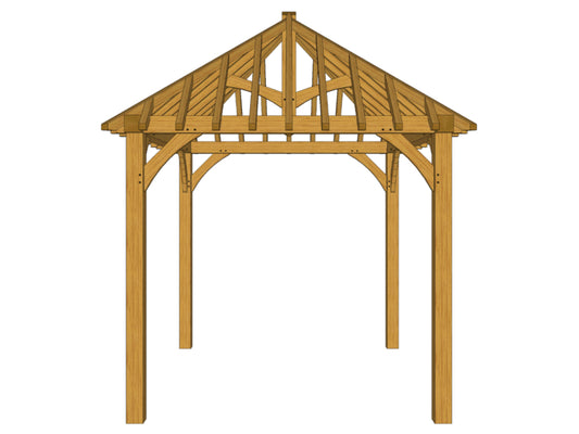 Oak Framed Gazebo Kit E01 - 4.35m x 3.35m. 175mm Posts