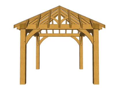 Oak Framed Gazebo Kit E02 - 4.2m x 3m, 195mm Posts