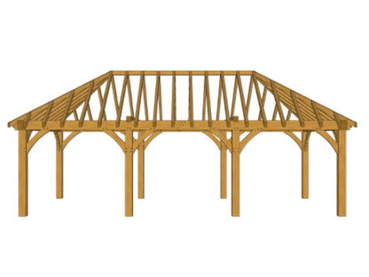 Oak Framed Gazebo Kit E03 - 8m x 4m, 175mm Posts