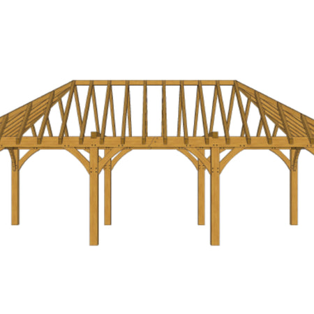 Oak Framed Gazebo Kit E03 - 8m x 4m, 175mm Posts