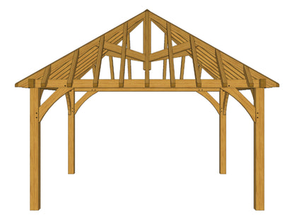 Oak Framed Gazebo Kit E04 - 4m square, 145mm Posts