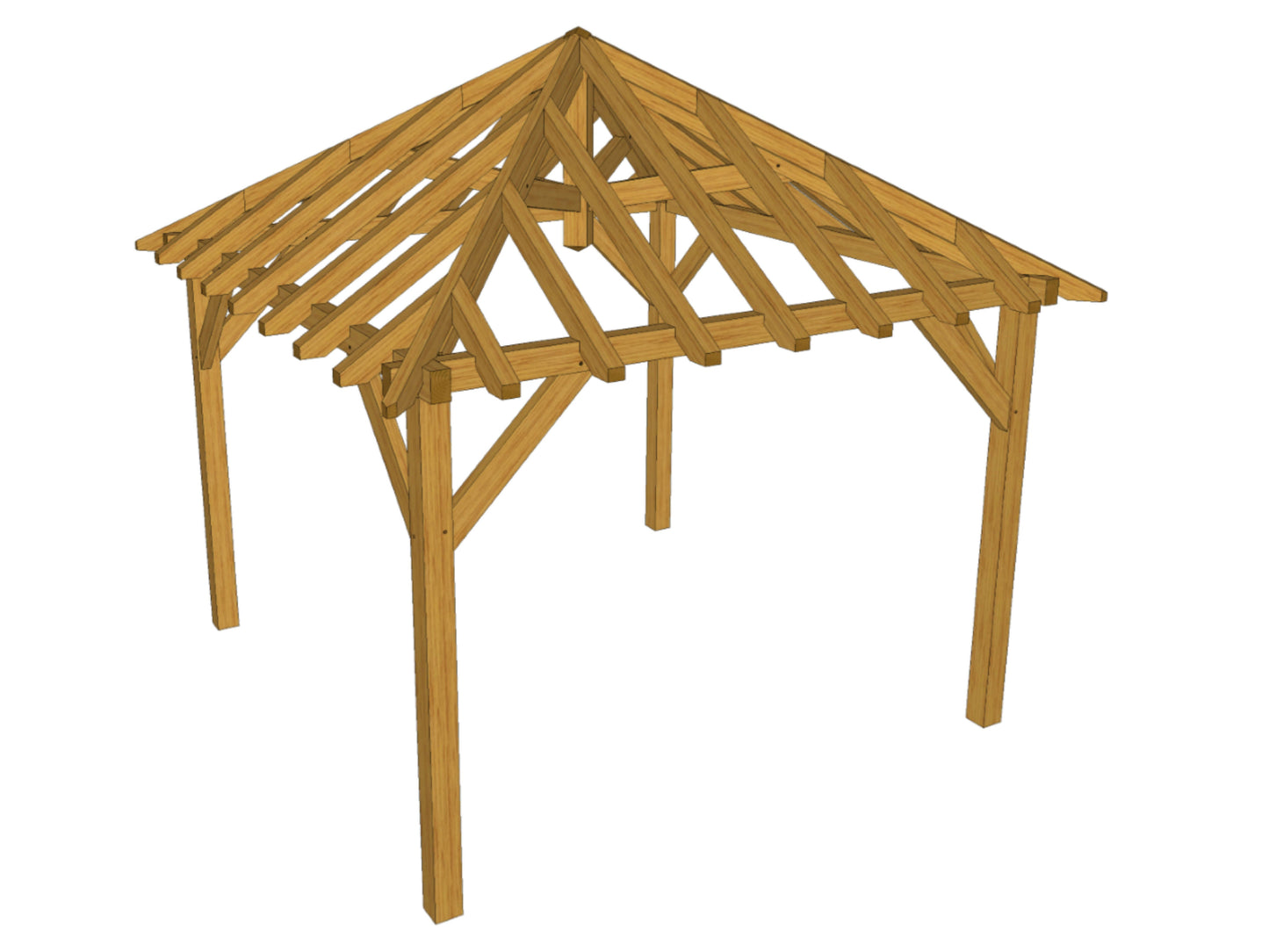 Oak Framed Gazebo Kit E05 - 3m square, 115mm Posts