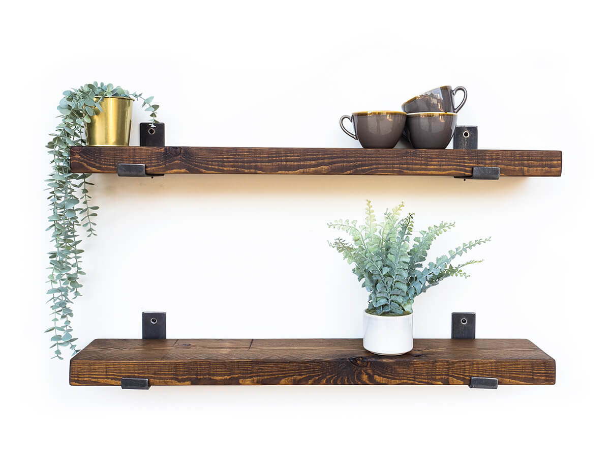 Rustic Shelf with Brackets