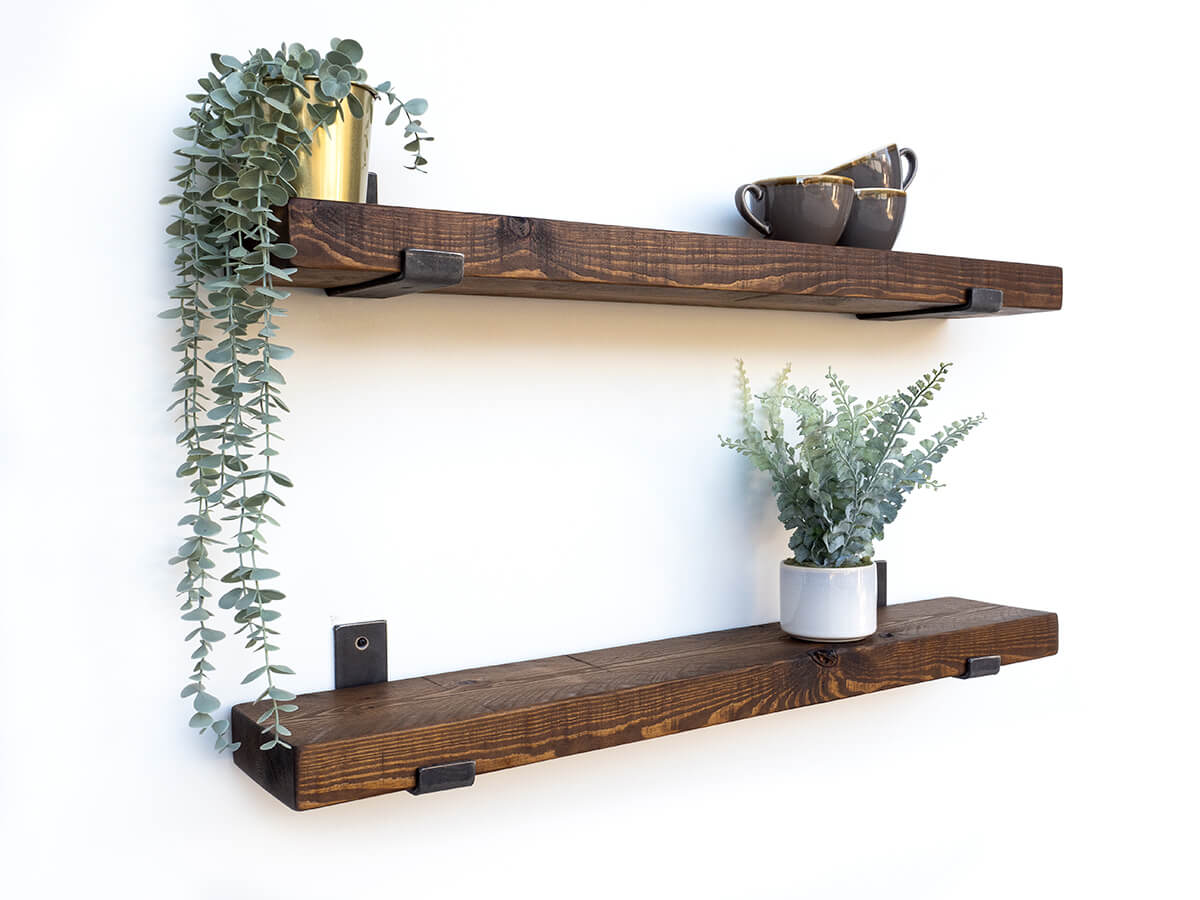 Rustic Shelf with Brackets