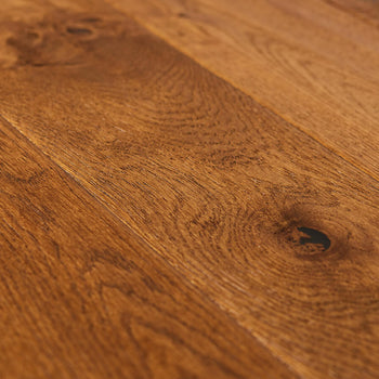 Blenheim Oak Hand Scraped, Distressed, Cognac stained & Oiled Multi-ply Oak Flooring