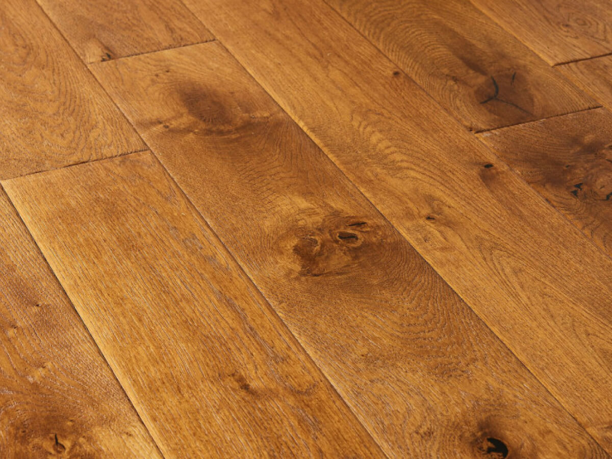 Blenheim Oak Hand Scraped, Distressed, Cognac stained & Oiled Multi-ply Oak Flooring