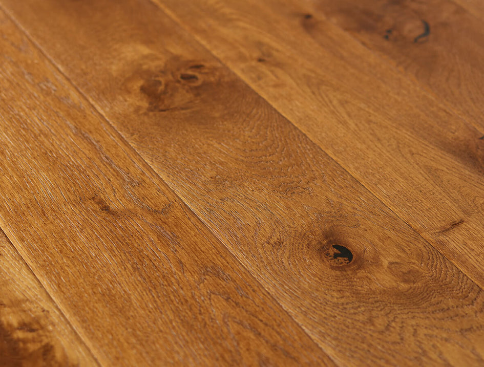 Blenheim Oak Hand Scraped, Distressed, Cognac stained & Oiled Multi-ply Oak Flooring
