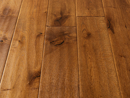 Blenheim Oak Hand Scraped, Distressed, Cognac stained & Oiled Multi-ply Oak Flooring