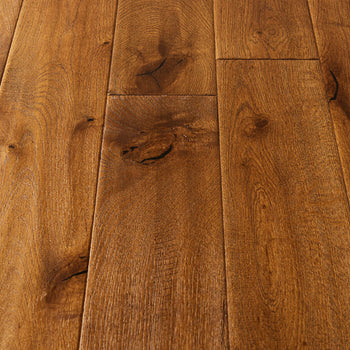 Blenheim Oak Hand Scraped, Distressed, Cognac stained & Oiled Multi-ply Oak Flooring