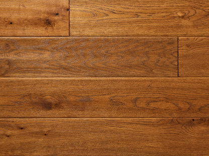 Blenheim Oak Hand Scraped, Distressed, Cognac stained & Oiled Multi-ply Oak Flooring