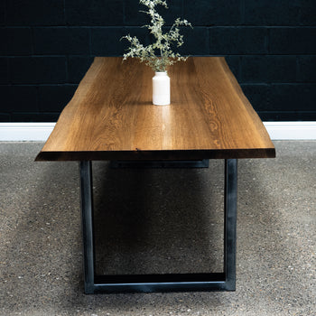 *SOLD* Live Edge European Oak Table 8ft x 3ft (001)