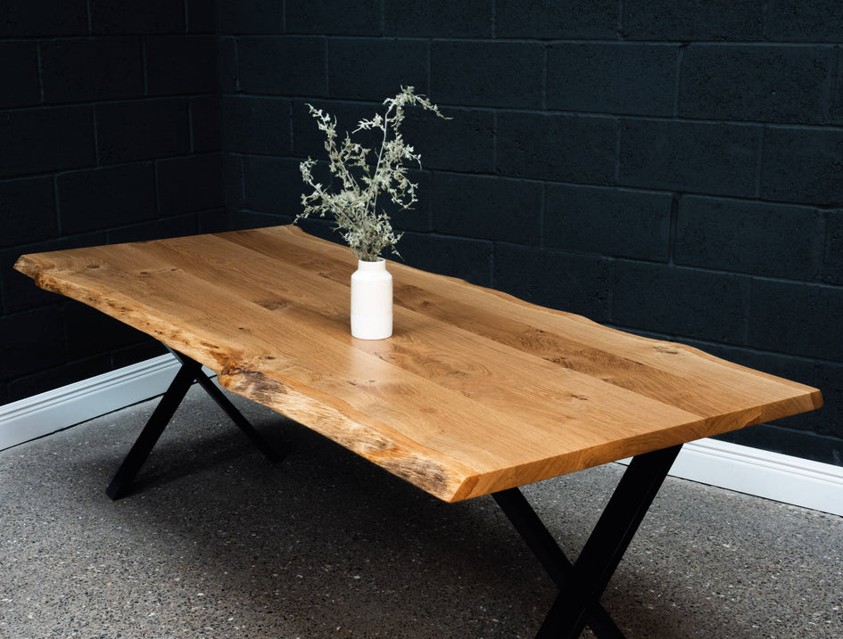 *SOLD* Live Edge English Oak Table 7ft x 3ft (003)