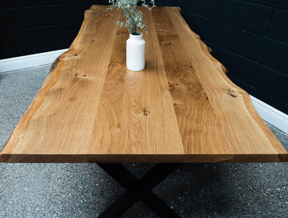 *SOLD* Live Edge English Oak Table 7ft x 3ft (003)
