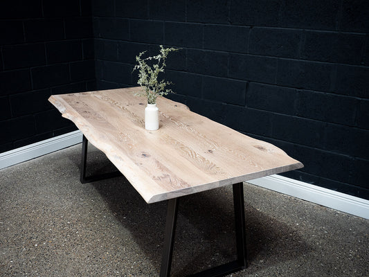 *SOLD* Live Edge English Oak Table 7ft x 3ft (002)