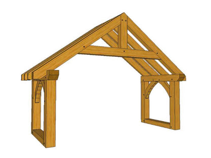 Oak Framed Porch Kit P02 Brick Plinth - 2.85m x 1.16m