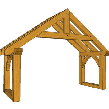 Brick Plinth Oak Framed Porch Kit P02 - 2.85m x 1.16m