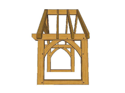 Oak Framed Porch Kit P02 Brick Plinth - 2.85m x 1.16m