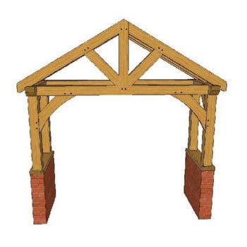 Brick Plinth Oak Framed Porch Kit P03 - 3m x 1m