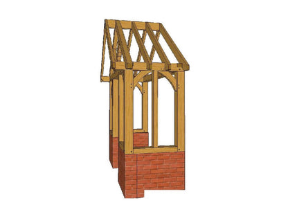 Brick Plinth Oak Framed Porch Kit P04 - 2.77m x 1.13m