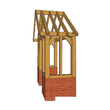 Brick Plinth Oak Framed Porch Kit P04 - 2.77m x 1.13m