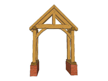 Brick Plinth Oak Framed Porch Kit P05 - 3.31m x 1.97m