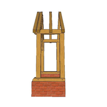 Brick Plinth Oak Framed Porch Kit P05 - 3.31m x 1.08m