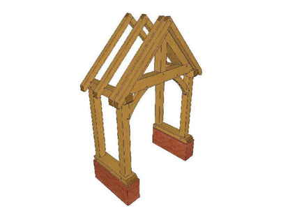 Brick Plinth Oak Framed Porch Kit P05 - 3.31m x 1.97m