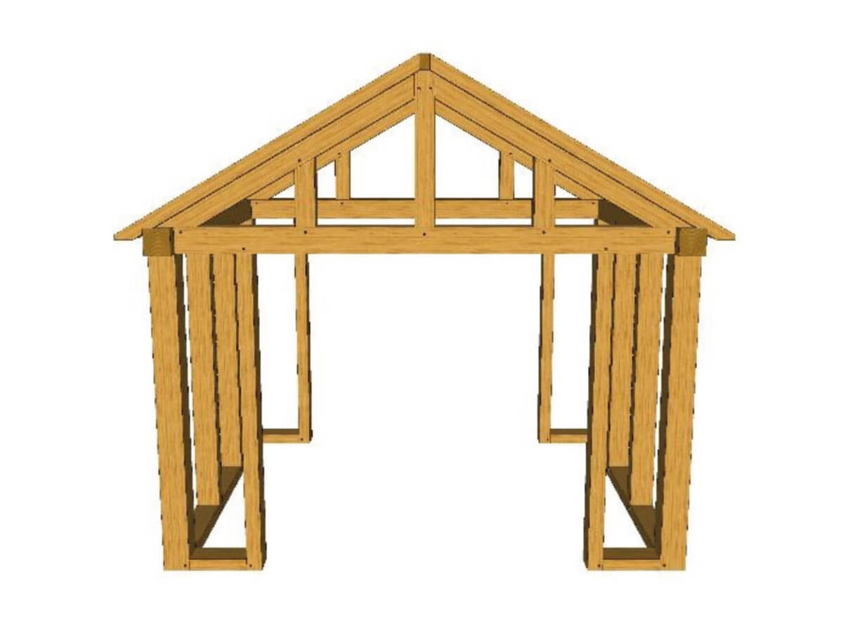 Full Post Oak Framed Porch Kit P06 - 4m x 3.1m