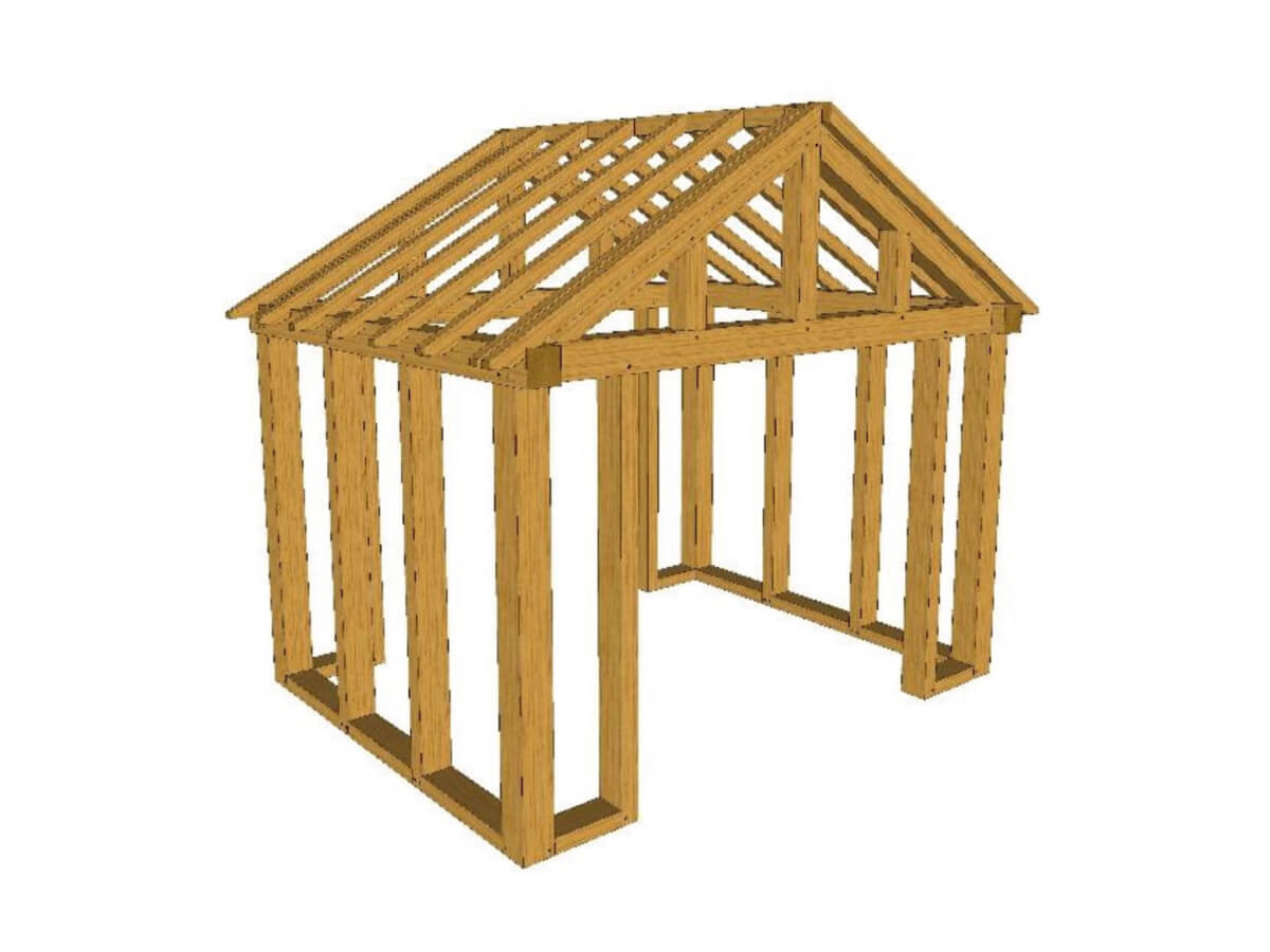 Full Post Oak Framed Porch Kit P06 - 4m x 3.1m