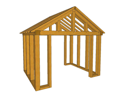 Full Post Oak Framed Porch Kit P06