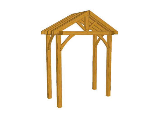 Full Post Oak Framed Porch Kit P07