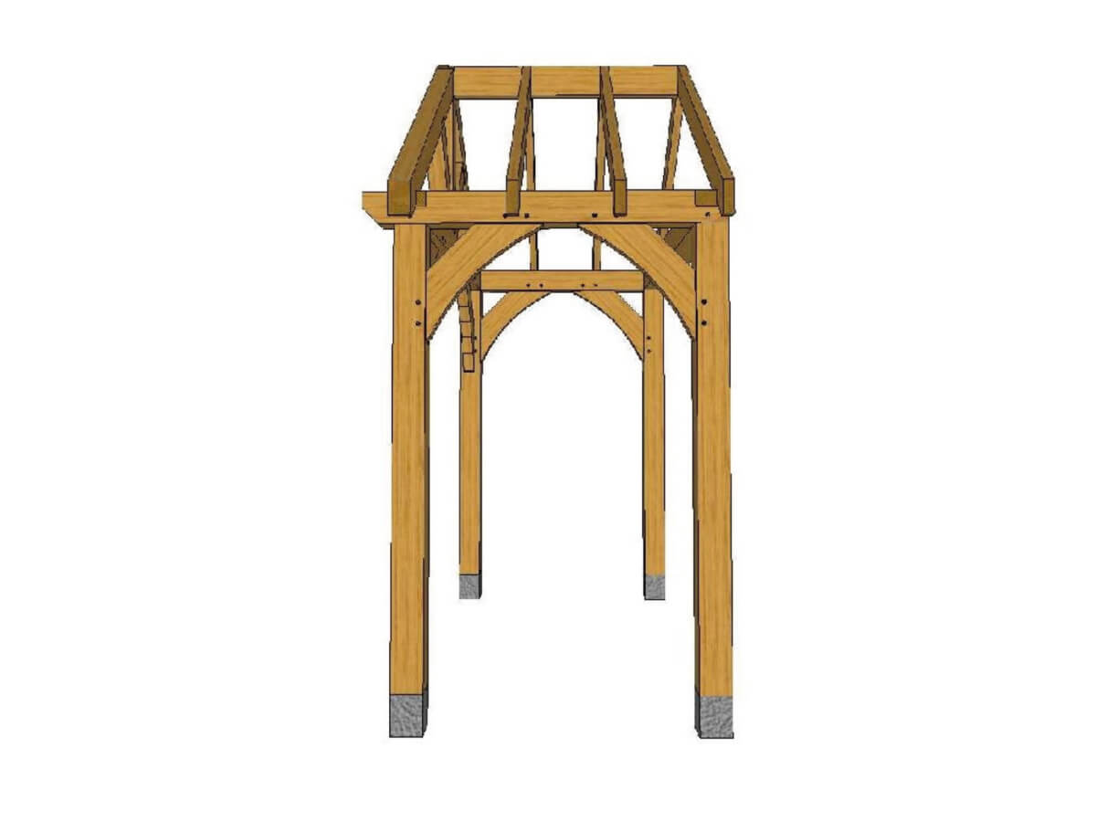 Full Post Oak Framed Porch Kit P08 - 2.78m x 1.50m