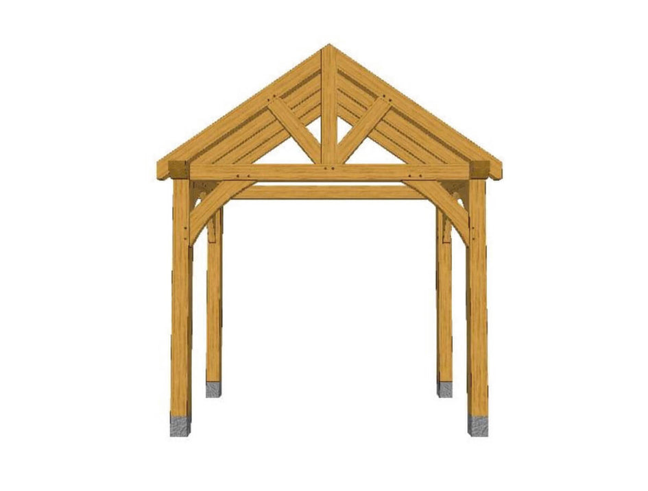 Full Post Oak Framed Porch Kit P08 - 2.78m x 1.50m