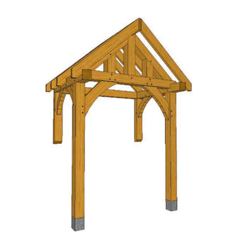 Half Post Oak Framed Porch Kit P09 - 2m x 1.20m