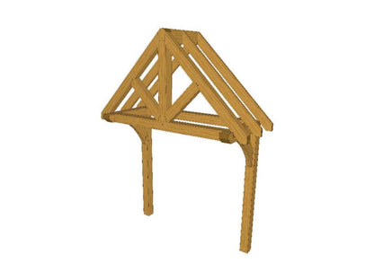 Mounted Oak Framed Porch Kit P10 - 2.4m x 0.98m