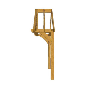 Mounted Oak Framed Porch Kit P10 - 2.4m x 0.98m