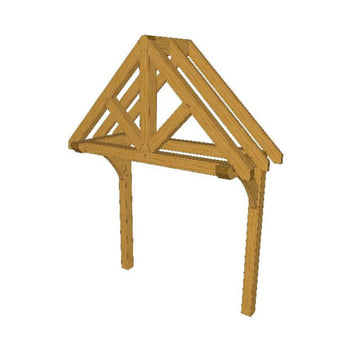 Mounted Oak Framed Porch Kit P10 - 2.4m x 0.98m