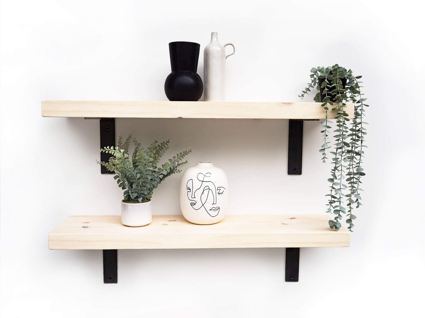 Rustic Bracket Shelf - White Finish