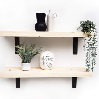 Industrial Non-Lipped Steel Bracket Shelf 22cm for Plasterboard Walls