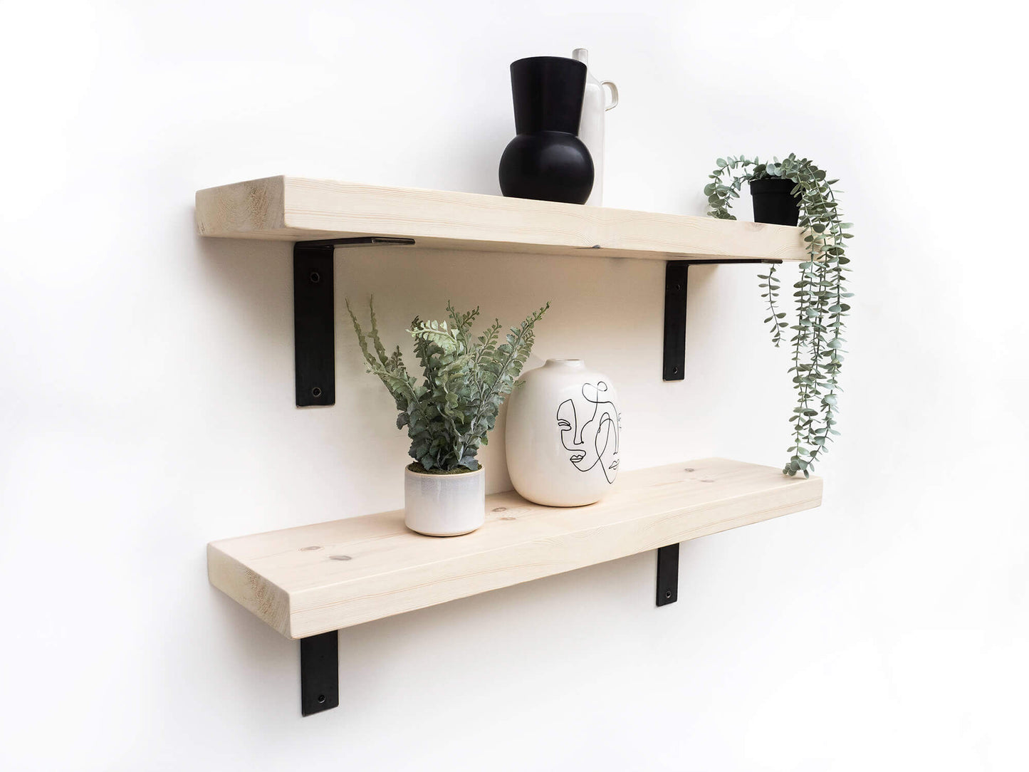 Rustic Bracket Shelf - White Finish