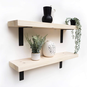 Industrial Non-Lipped Steel Bracket Shelf 22cm for Plasterboard Walls