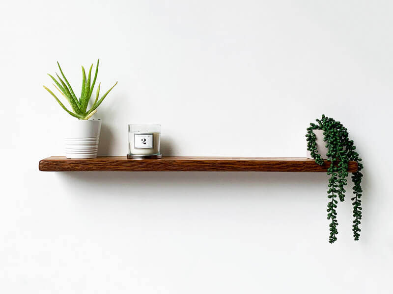 Rustic Oak Floating Shelf *Aged* for Plasterboard Walls - 32mm thick