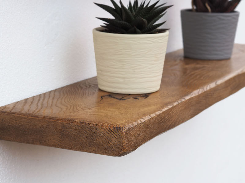 Rustic Oak Floating Shelf *Aged* - 32mm thick