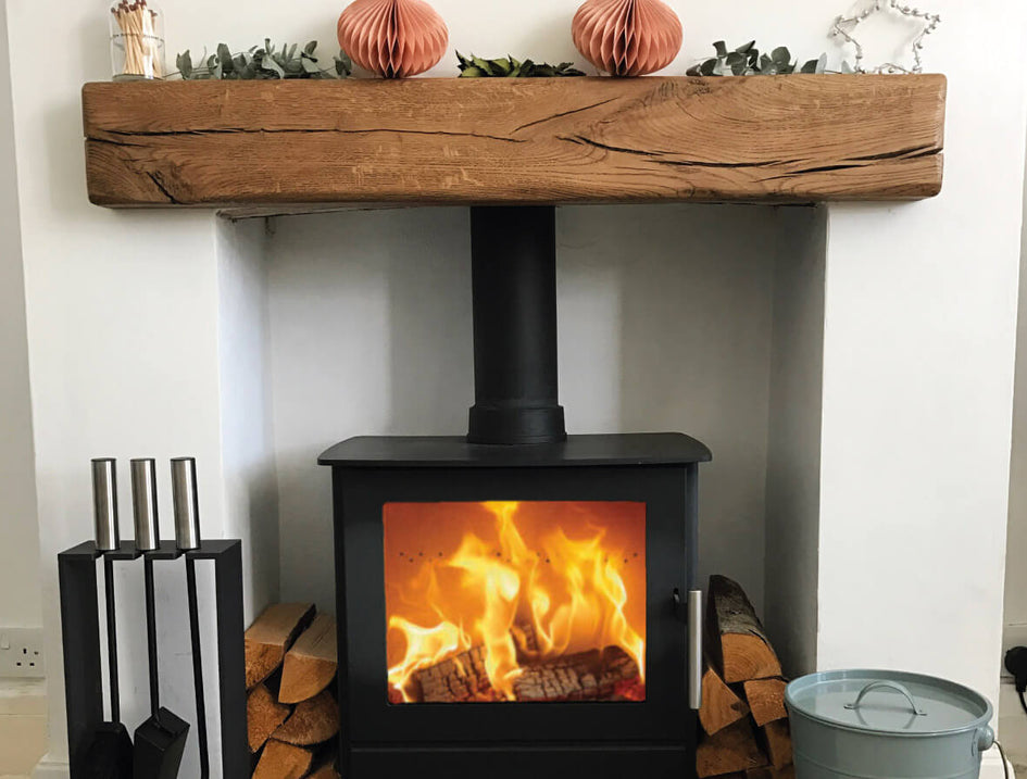 Rustic Oak Fireplace Mantel
