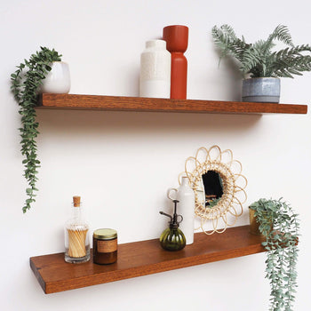 Solid Oak Floating Shelf for Plasterboard Walls - 32mm thick