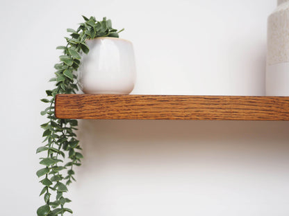 Solid Oak Floating Shelf for Plasterboard Walls - 32mm thick